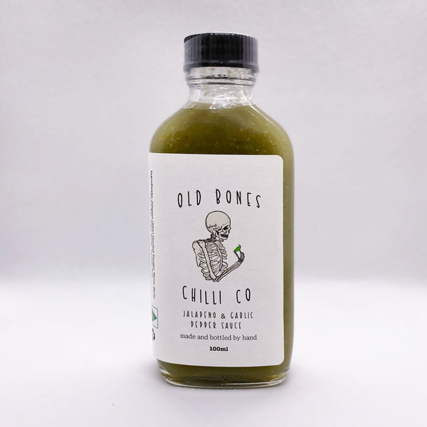 Old Bones Chilli Co Jalapeno & Garlic Pepper Sauce 100ml