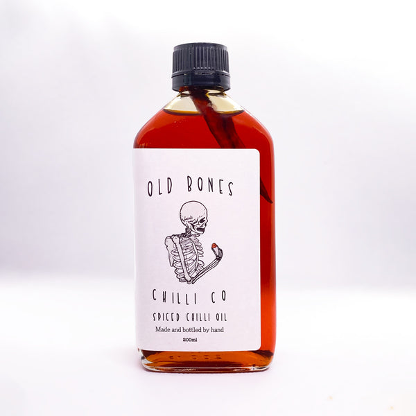 Old Bones Chilli Co Spiced Chilli Oil Bottle Front
